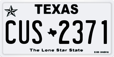 TX license plate CUS2371