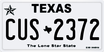 TX license plate CUS2372