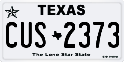TX license plate CUS2373