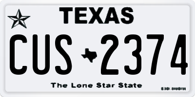 TX license plate CUS2374