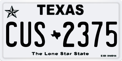TX license plate CUS2375
