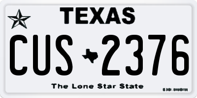 TX license plate CUS2376