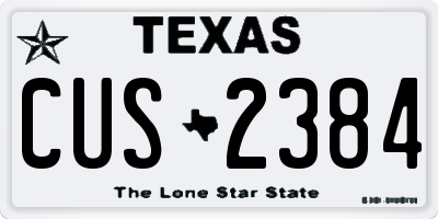 TX license plate CUS2384
