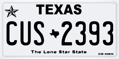TX license plate CUS2393