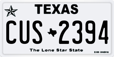 TX license plate CUS2394