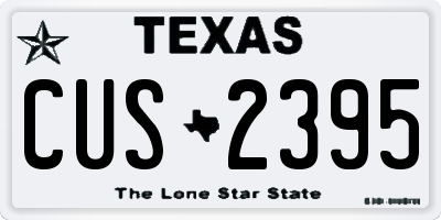 TX license plate CUS2395