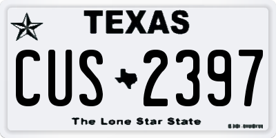 TX license plate CUS2397