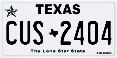 TX license plate CUS2404