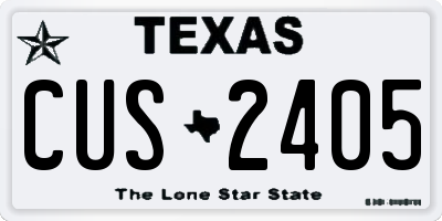 TX license plate CUS2405