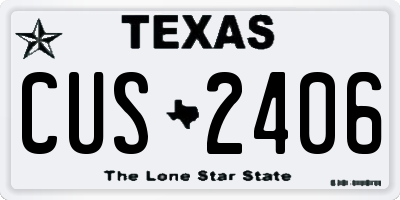 TX license plate CUS2406