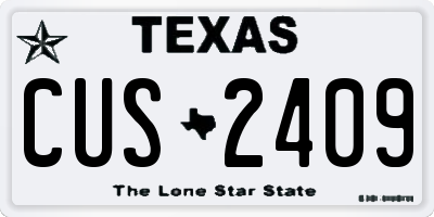TX license plate CUS2409