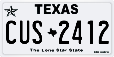 TX license plate CUS2412