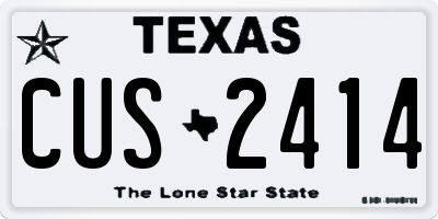 TX license plate CUS2414