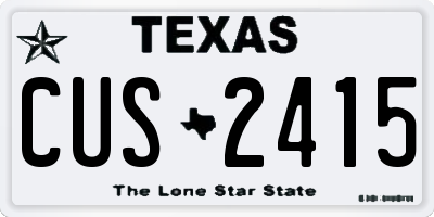 TX license plate CUS2415
