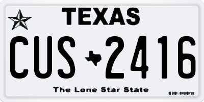 TX license plate CUS2416