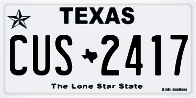 TX license plate CUS2417