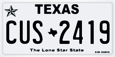 TX license plate CUS2419