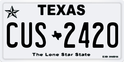 TX license plate CUS2420