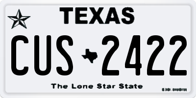 TX license plate CUS2422