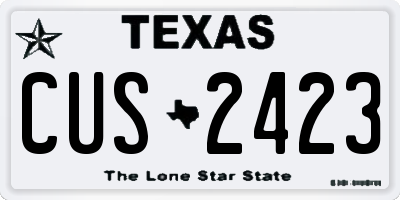 TX license plate CUS2423