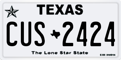 TX license plate CUS2424