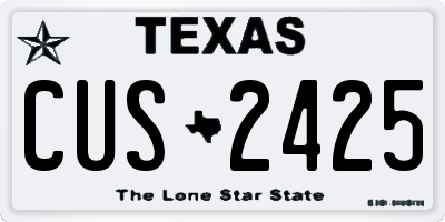 TX license plate CUS2425
