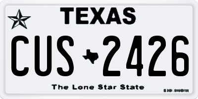 TX license plate CUS2426