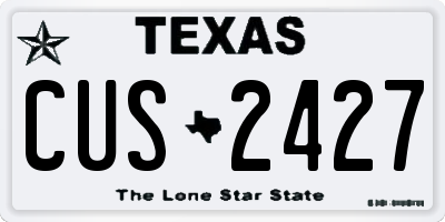 TX license plate CUS2427