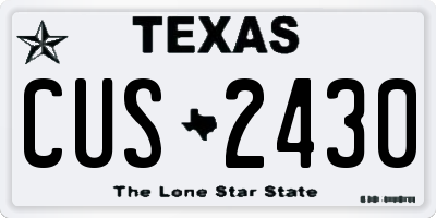 TX license plate CUS2430