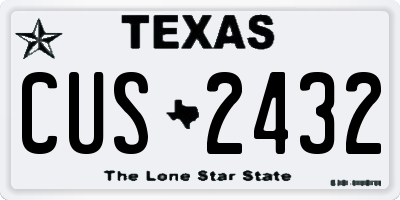 TX license plate CUS2432