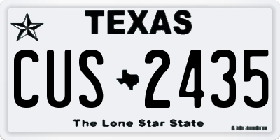 TX license plate CUS2435