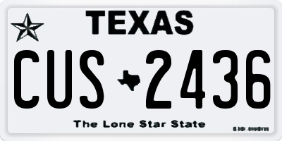 TX license plate CUS2436