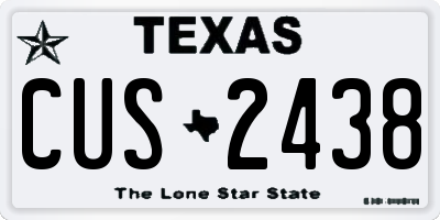 TX license plate CUS2438