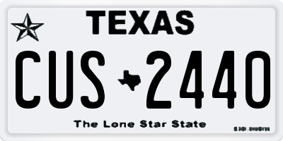 TX license plate CUS2440