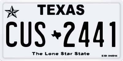 TX license plate CUS2441