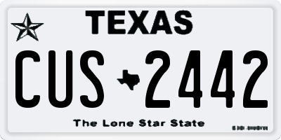 TX license plate CUS2442