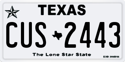 TX license plate CUS2443
