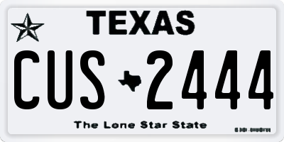 TX license plate CUS2444