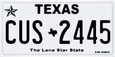 TX license plate CUS2445