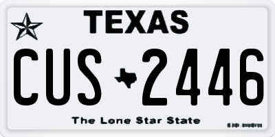 TX license plate CUS2446