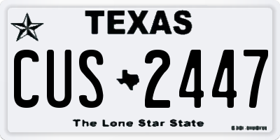 TX license plate CUS2447