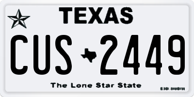 TX license plate CUS2449