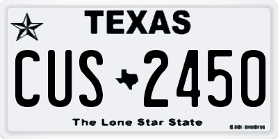 TX license plate CUS2450