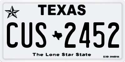TX license plate CUS2452