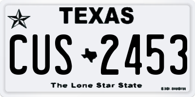TX license plate CUS2453