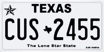 TX license plate CUS2455