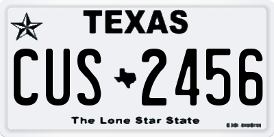 TX license plate CUS2456