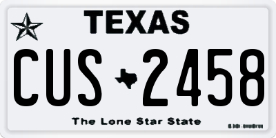 TX license plate CUS2458