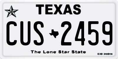 TX license plate CUS2459
