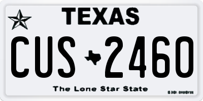 TX license plate CUS2460